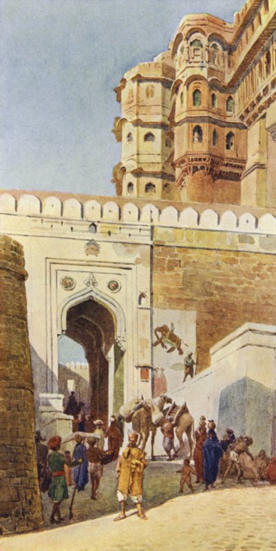 De Oprijlaan naar het Paleis, Jodhpur door Alexander Henry Hallam Murray
