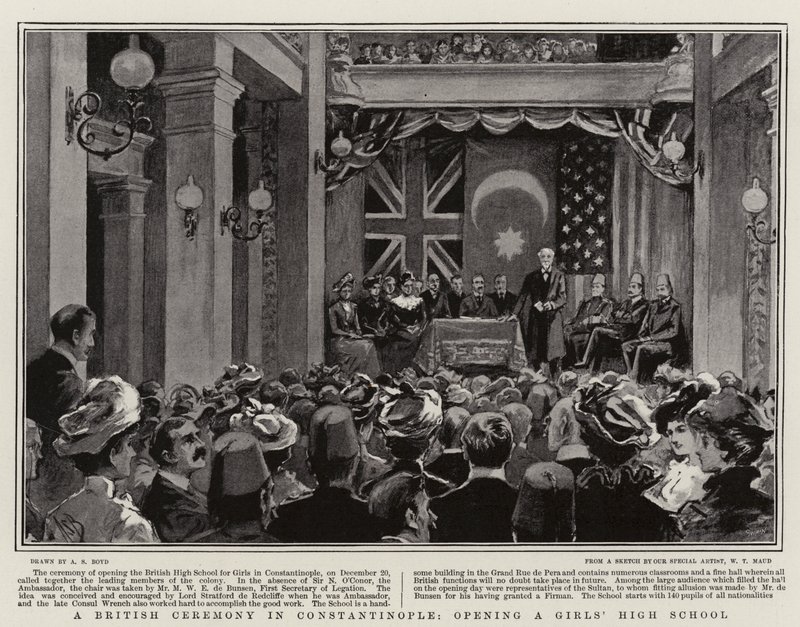 Een Britse ceremonie in Constantinopel, opening van een meisjesschool door Alexander Stuart Boyd