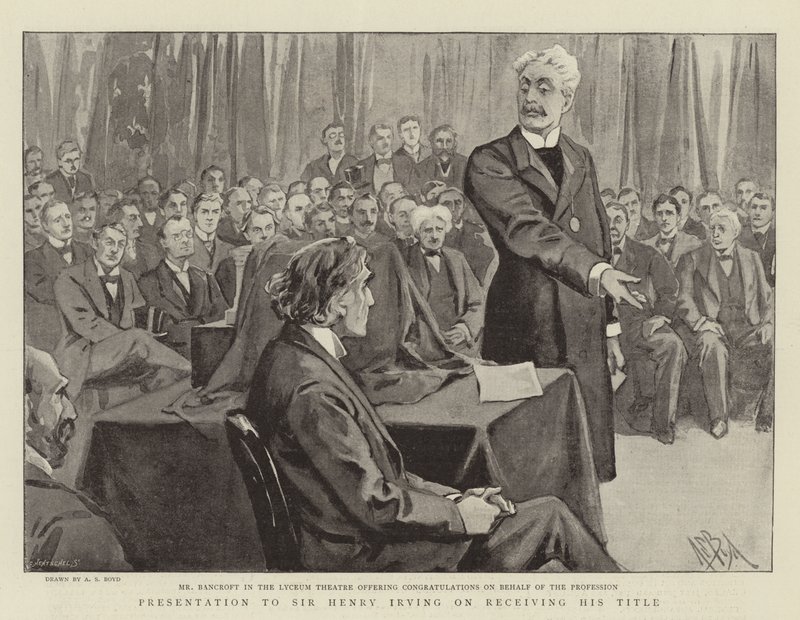 Presentatie aan Sir Henry Irving bij het ontvangen van zijn Titel door Alexander Stuart Boyd
