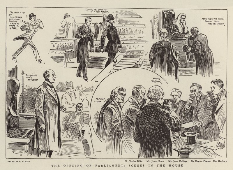 De opening van het parlement, scènes in het huis door Alexander Stuart Boyd