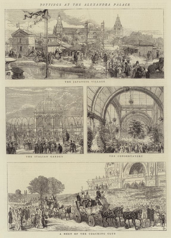 Aantekeningen bij het Alexandra Palace door Alfred Chantrey Corbould