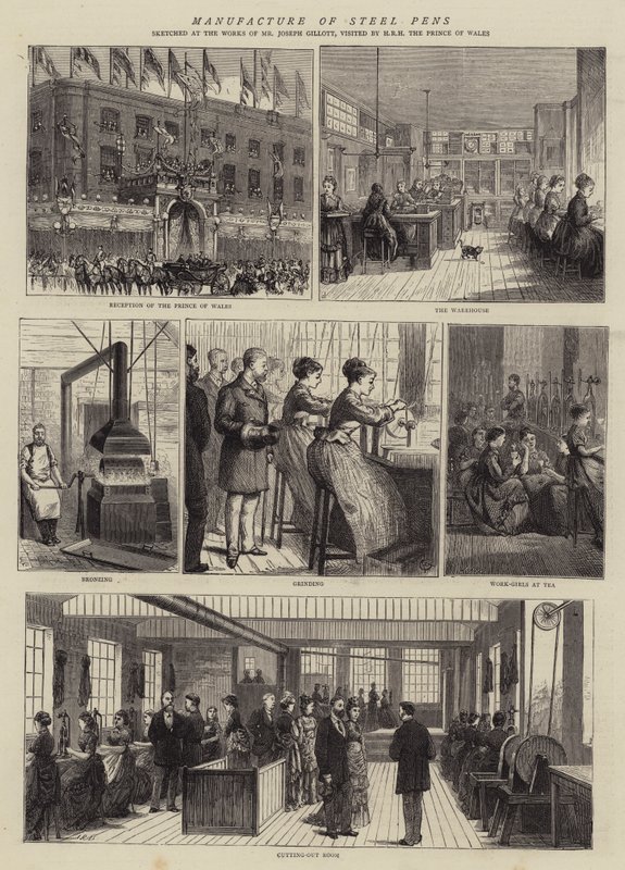 Fabricage van Stalen Pennen door Alfred Chantrey Corbould