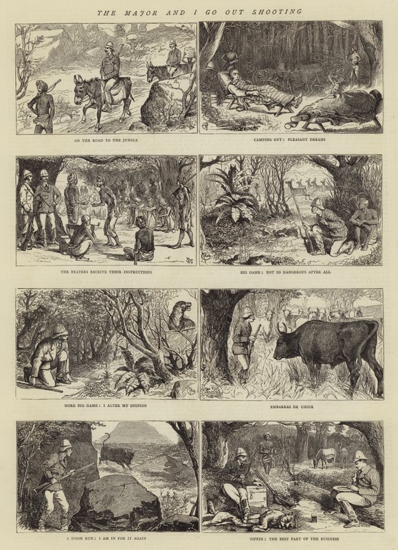 De Majoor en ik gaan Jagen door Alfred Chantrey Corbould