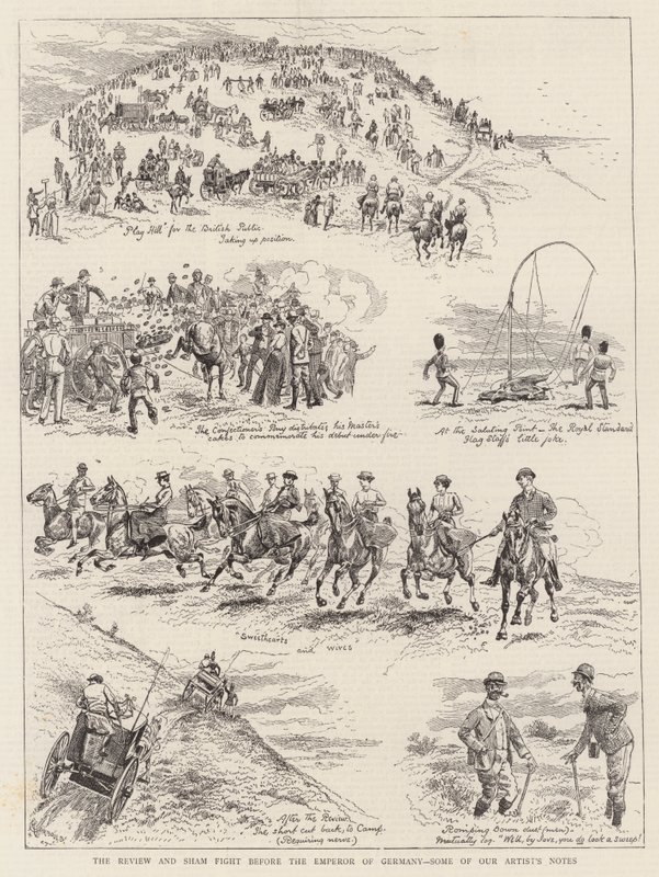 De recensie en schijngevecht voor de keizer van Duitsland, enkele aantekeningen van onze kunstenaar door Alfred Chantrey Corbould