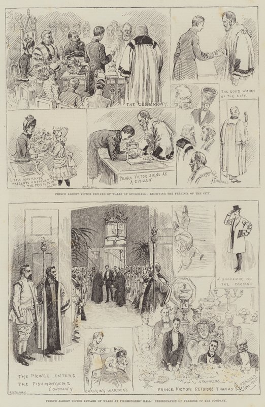 Prins Albert Victor Edward van Wales in de Stad Londen door Alfred Courbould