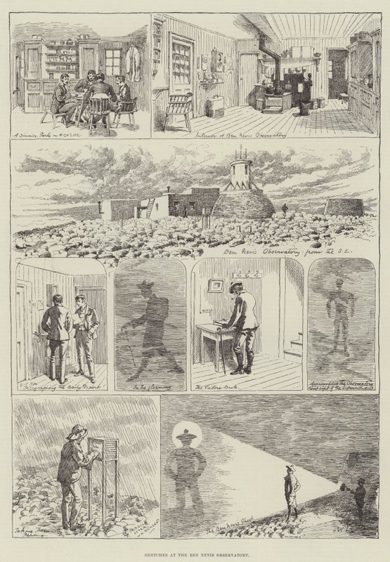 Schetsen bij het Ben Nevis Observatorium door Alfred Courbould