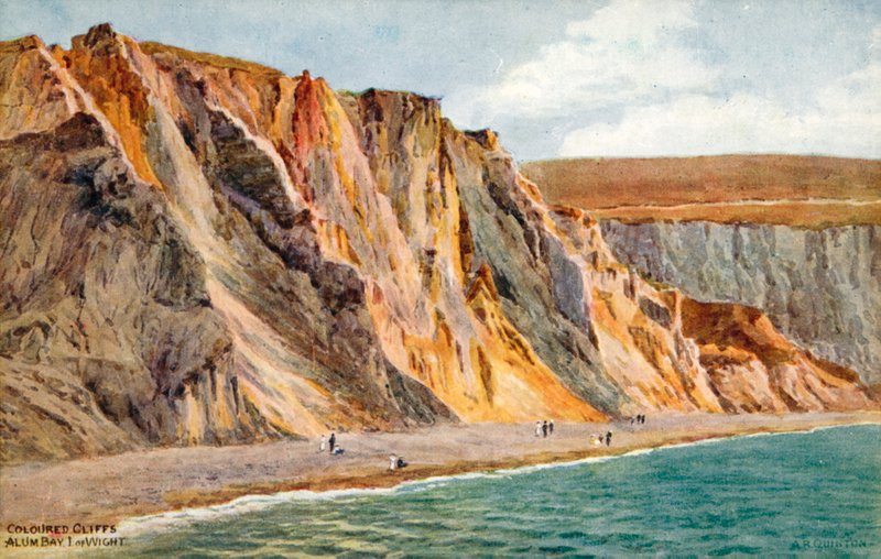Gekleurde kliffen, Alum Bay, Isle of Wight door Alfred Robert Quinton
