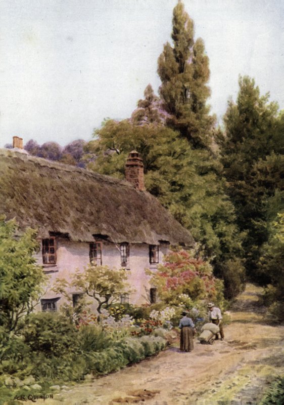 Huisjes in Dunster, Somerset door Alfred Robert Quinton