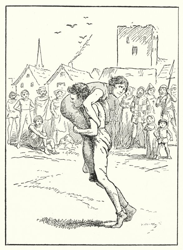 Merrie Engeland: Een worstelwedstrijd door Alfred (after) Pearse
