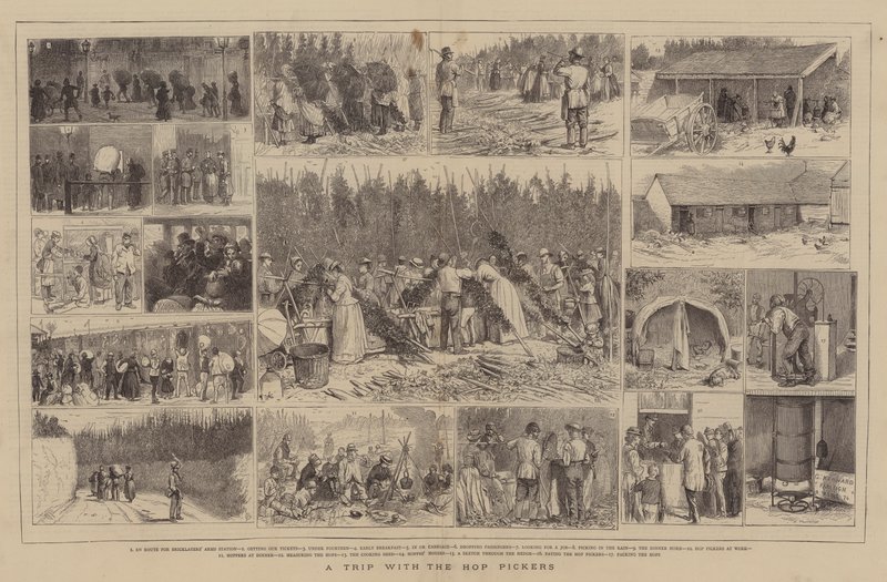 Een reis met de hopplukkers door Alfred Chantrey Corbould