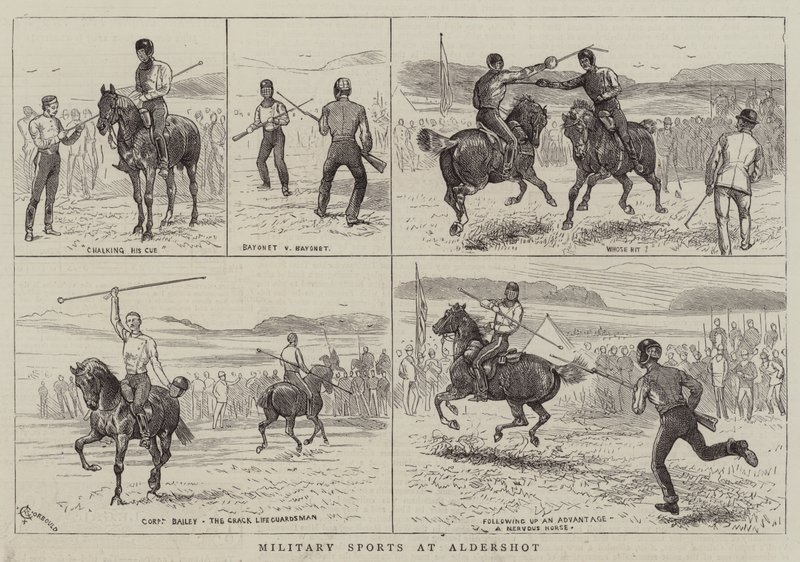 Militaire sporten in Aldershot door Alfred Chantrey Corbould