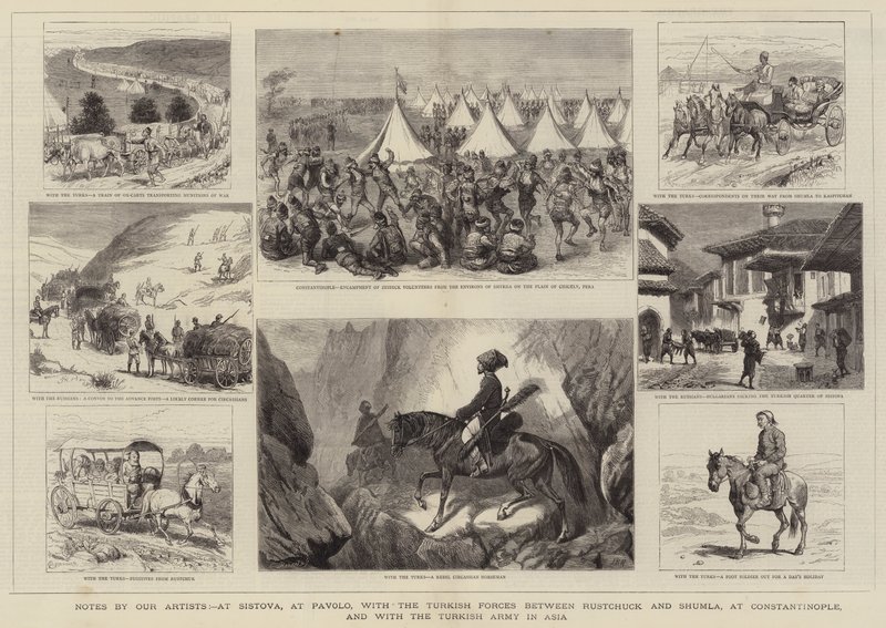 Aantekeningen van onze kunstenaars, bij Sistova, bij Pavolo, met de Turkse troepen tussen Rustchuck en Shumla, in Constantinopel, en met het Turkse leger in Azië door Alfred Chantrey Corbould