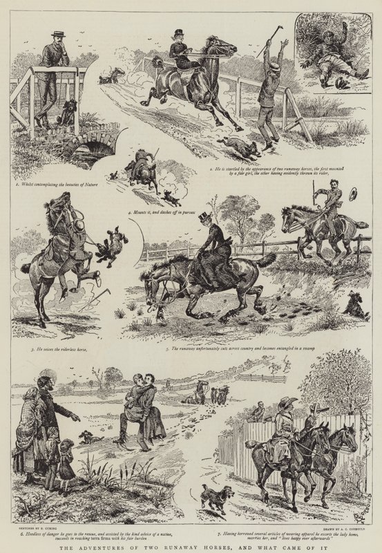 De avonturen van twee weggelopen paarden, en wat ervan kwam door Alfred Chantrey Corbould