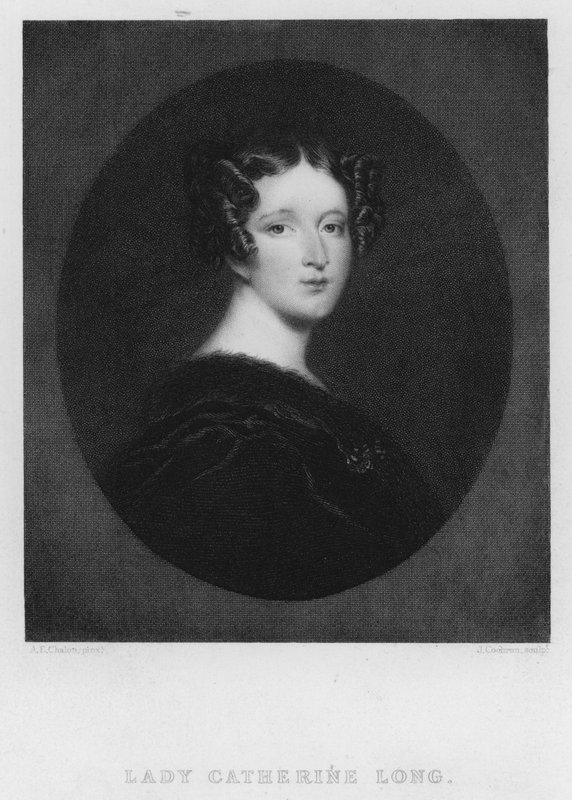 Lady Catherine Long (gravure) door Alfred-Edward (after) Chalon