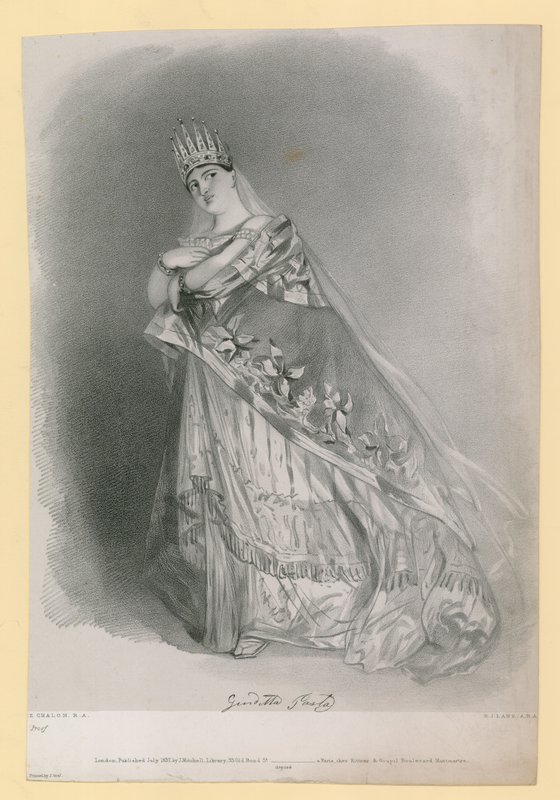 Giuditta Pasta, gegraveerd door R.J. Lane, gepubliceerd juli 1837 door Alfred Edward Chalon