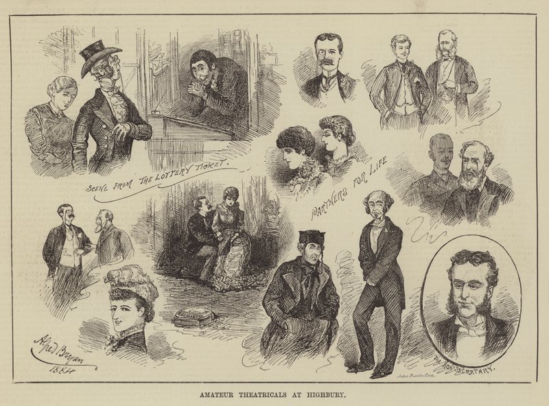 Amateurtheater in Highbury door Alfred Gish Bryan