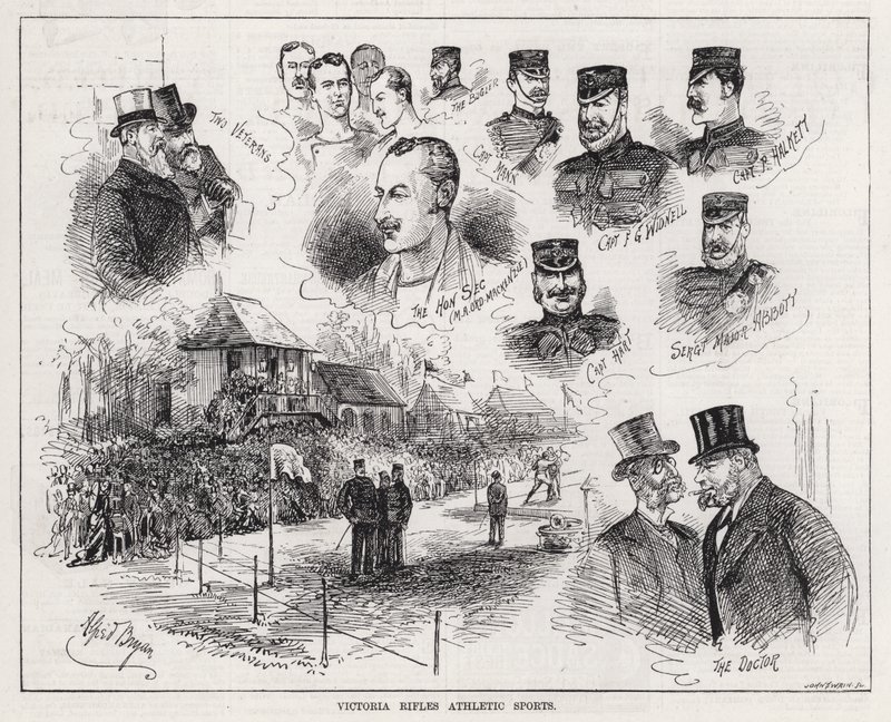 Victoria Rifles Atletieksporten (gravure) door Alfred Gish Bryan