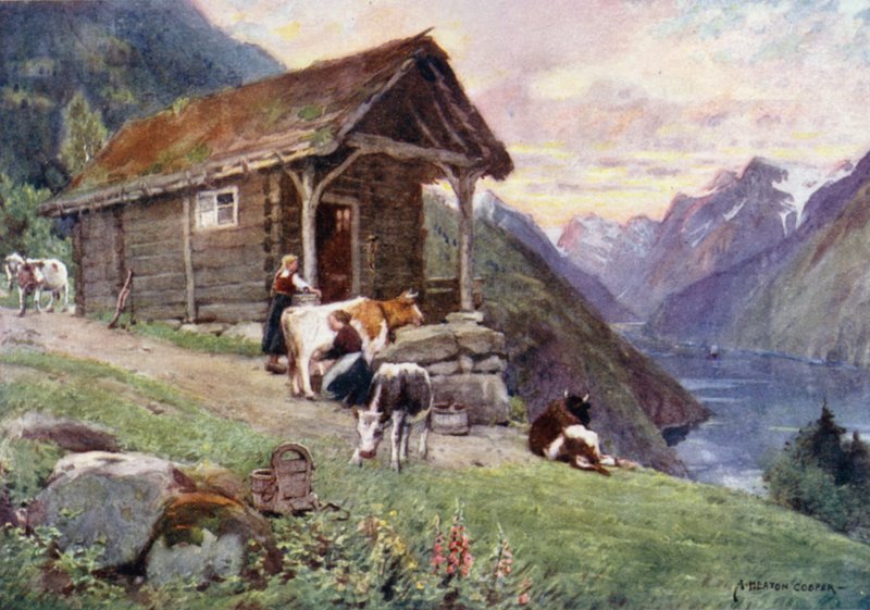 Een Saeter, Vetle Fjord door Alfred Heaton Cooper