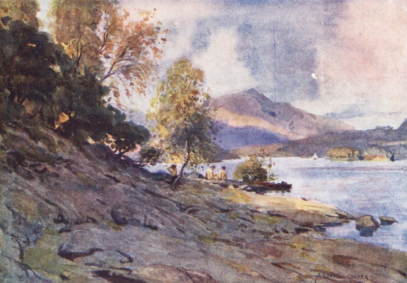 Lake District: Aan de Oevers van Derwentwater door Alfred Heaton Cooper