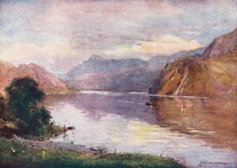 Lake District: Ennerdale Lake bij zonsondergang door Alfred Heaton Cooper