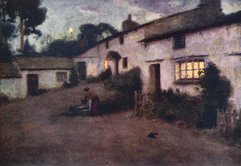 Lake District: Maanlicht en lamplicht, Coniston door Alfred Heaton Cooper