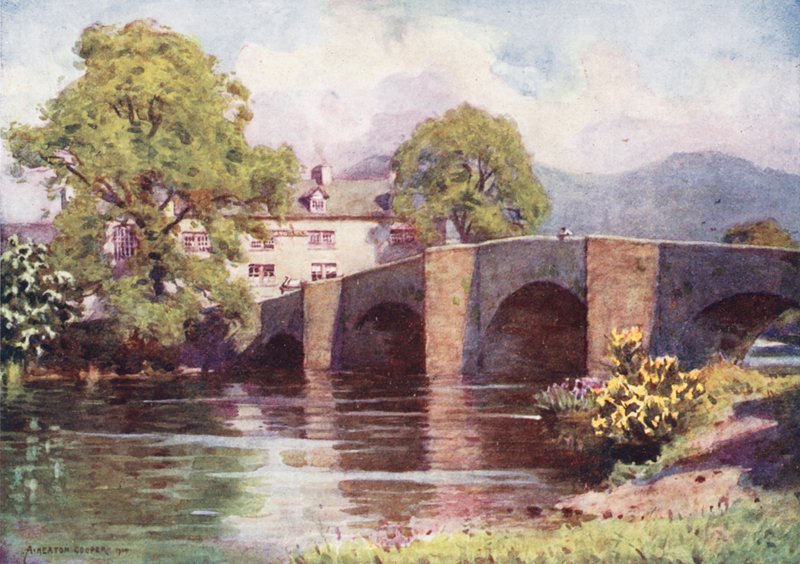 Lake District: Swan Inn, Newby Bridge, Windermere door Alfred Heaton Cooper