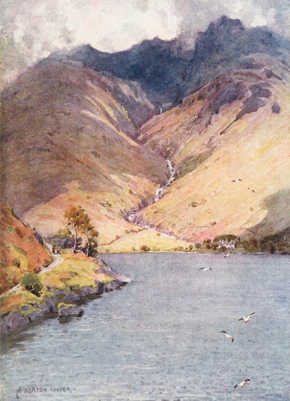 Lake District: Wastwater en Scawfell door Alfred Heaton Cooper