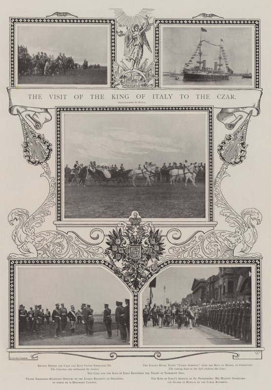 Het bezoek van de koning van Italië aan de tsaar door Alfred Hugh Fisher