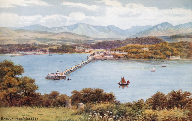 Bangor, vanaf Anglesey door Alfred Robert Quinton