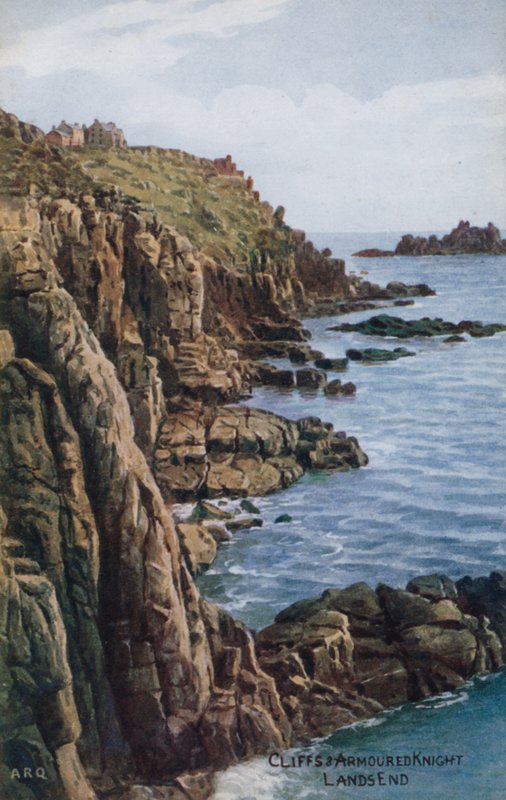 Kliffen en Gepantserde Ridder, Lands End door Alfred Robert Quinton