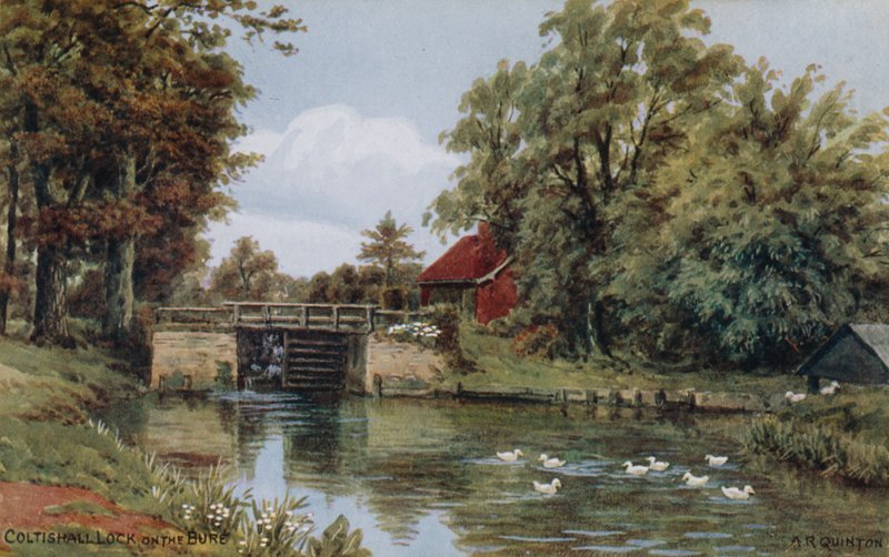 Coltishall Lock, aan de Bure door Alfred Robert Quinton