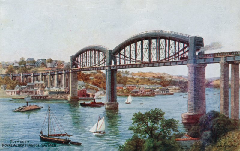 Plymouth, Royal Albert Bridge, Saltash door Alfred Robert Quinton