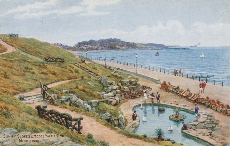 Zonnige hellingen en modelvijver, Morecambe door Alfred Robert Quinton