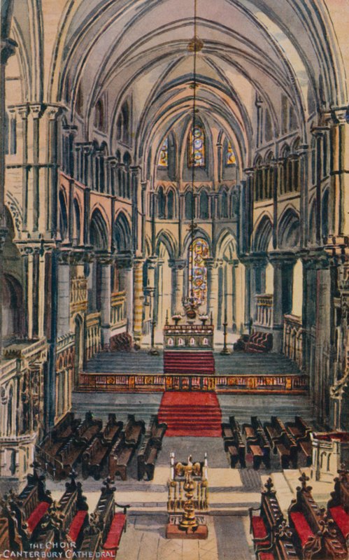 Het koor van de kathedraal van Canterbury door Alfred Robert Quinton