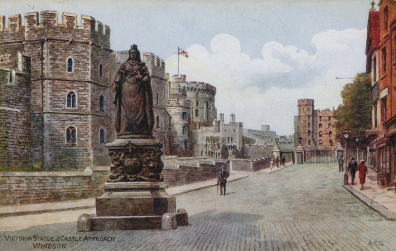 Victoria Standbeeld en Kasteeltoegang, Windsor door Alfred Robert Quinton