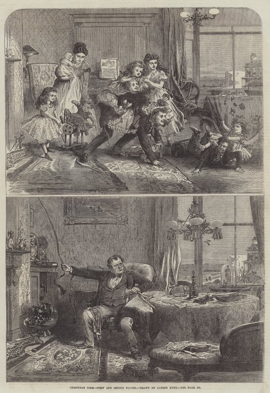 Kersttijd, eerste en tweede verdieping door Alfred William Hunt