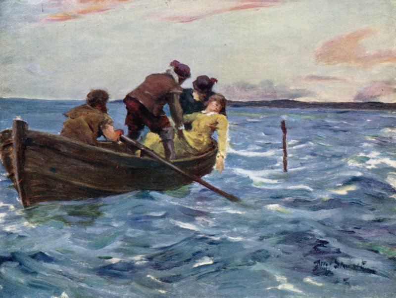 Vriendelijke Handen tilden haar in de Boot door Allan (after) Stewart