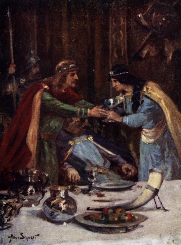 Vergiftiging van Koning Aethelbert II van East Anglia door Cynethryth, vrouw van Offa II van Mercia, 794 door Allan (after) Stewart