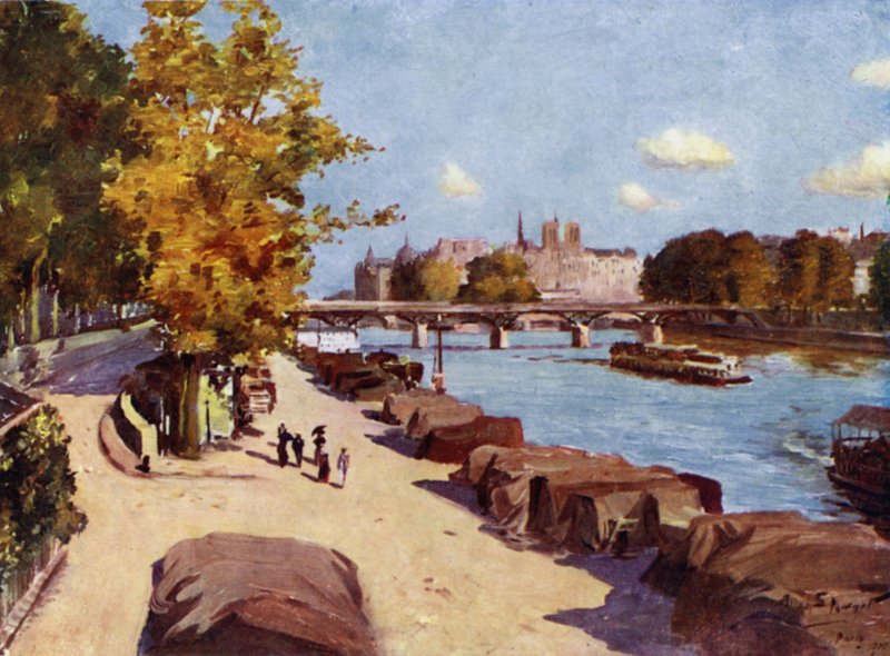 Parijs: De Seine en Île de la Cité vanaf de Pont du Carrousel door Allan Stewart