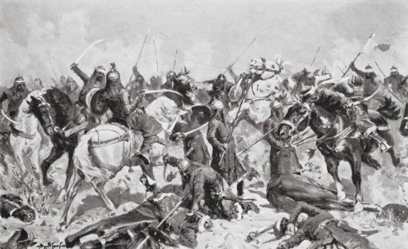 De Laatste Stand van de Rajputs tegen de Mohammedanen in 1192 AD door Allan Stewart