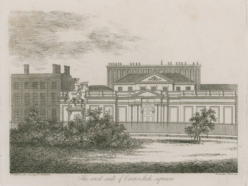 De westkant van Cavendish Square, Londen door Alois Schonn