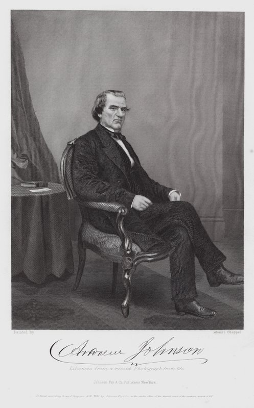 Andrew Johnson door Alonzo (after) Chappel