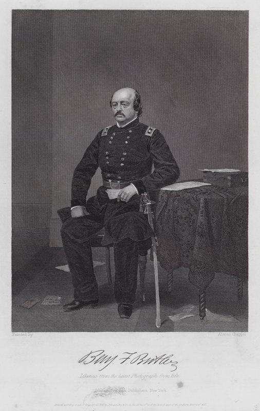 Benjamin F Butler (gravure) door Alonzo (after) Chappel