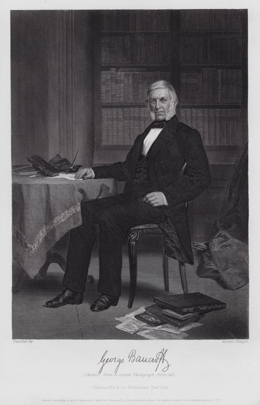 George Bancroft (gravure) door Alonzo (after) Chappel