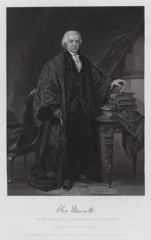 Oliver Ellsworth (gravure) door Alonzo (after) Chappel