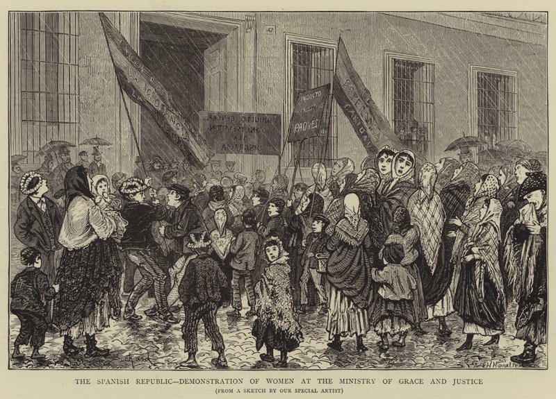 De Spaanse Republiek, Demonstratie van Vrouwen bij het Ministerie van Genade en Justitie door Alphonse Adolphe Bichard