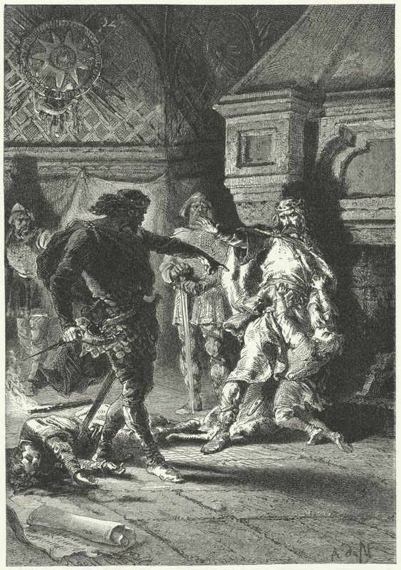 Clovis I legt zijn wil op als koning van de Franken door Alphonse Marie de (after) Neuville