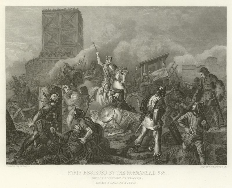 Parijs belegerd door de Noormannen, AD 885 door Alphonse Marie de Neuville