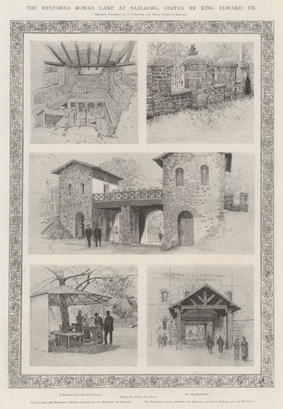 Het Herstelde Romeinse Kamp in Saalburg, bezocht door Koning Edward VII door Amedee Forestier
