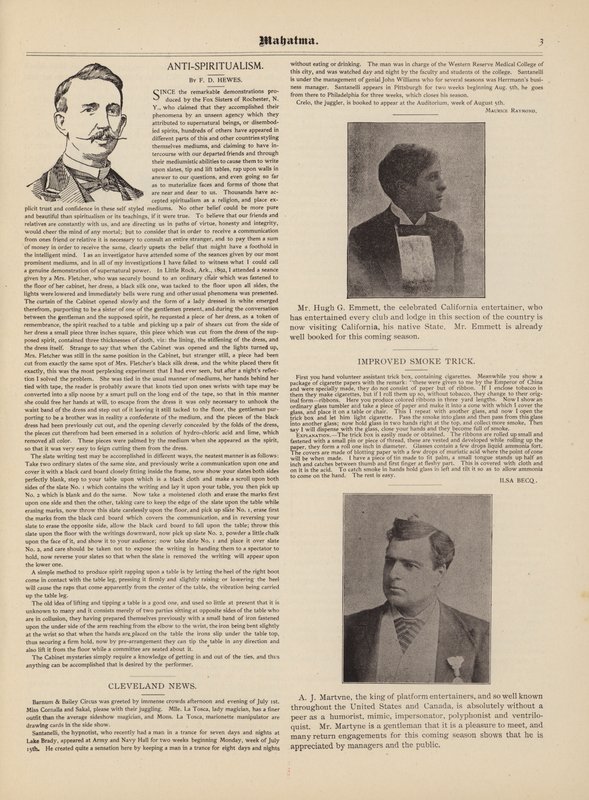 Anti-Spiritualisme, F D Hewes, Hugh G Emmett, A J Martvne door American School